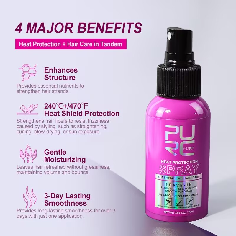 Hair Care Heat Protectant - PURC Heat Protectant Spray Coconut Oil