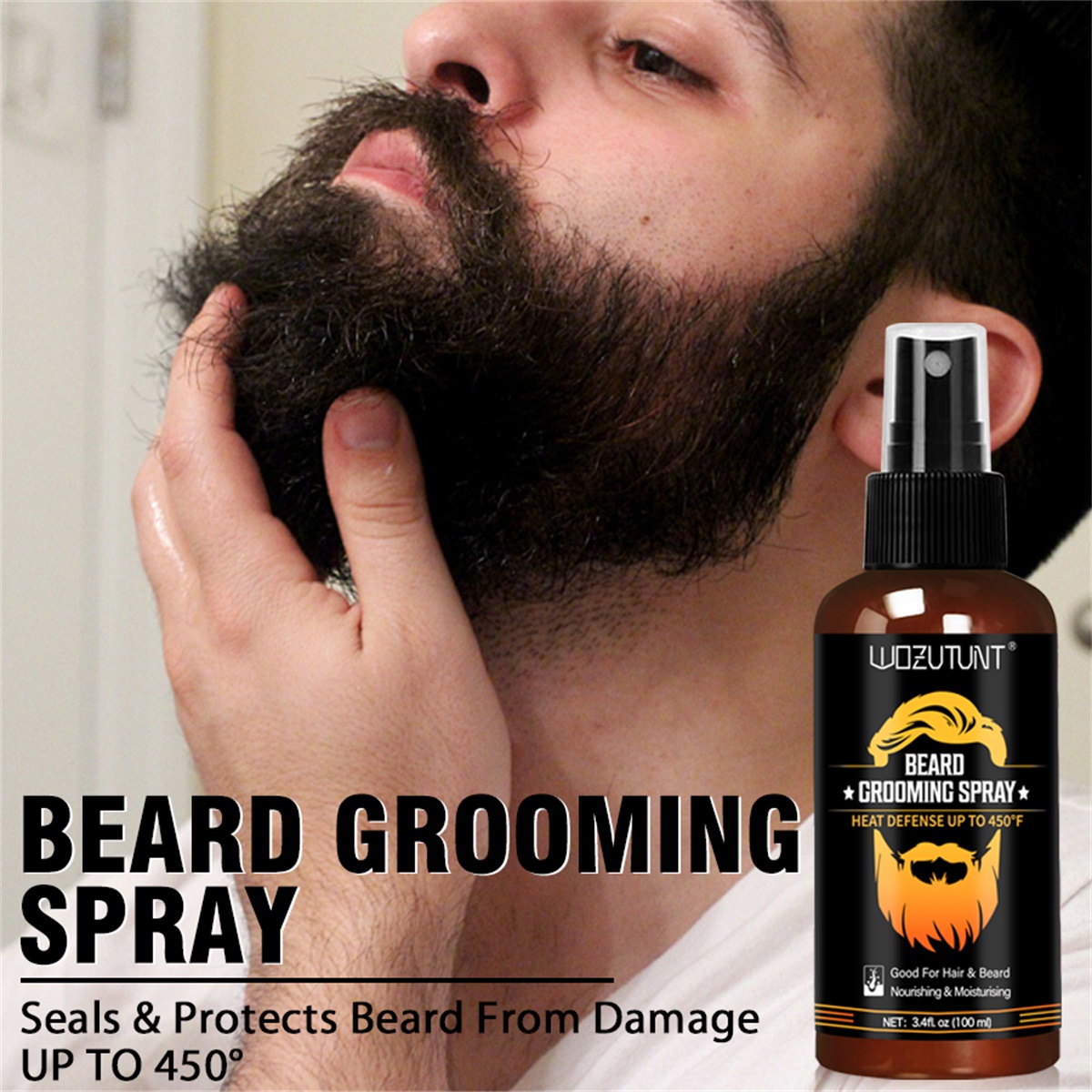 Hair Care Heat Protectant - Beard Grooming Spray Facial Hair Conditioner