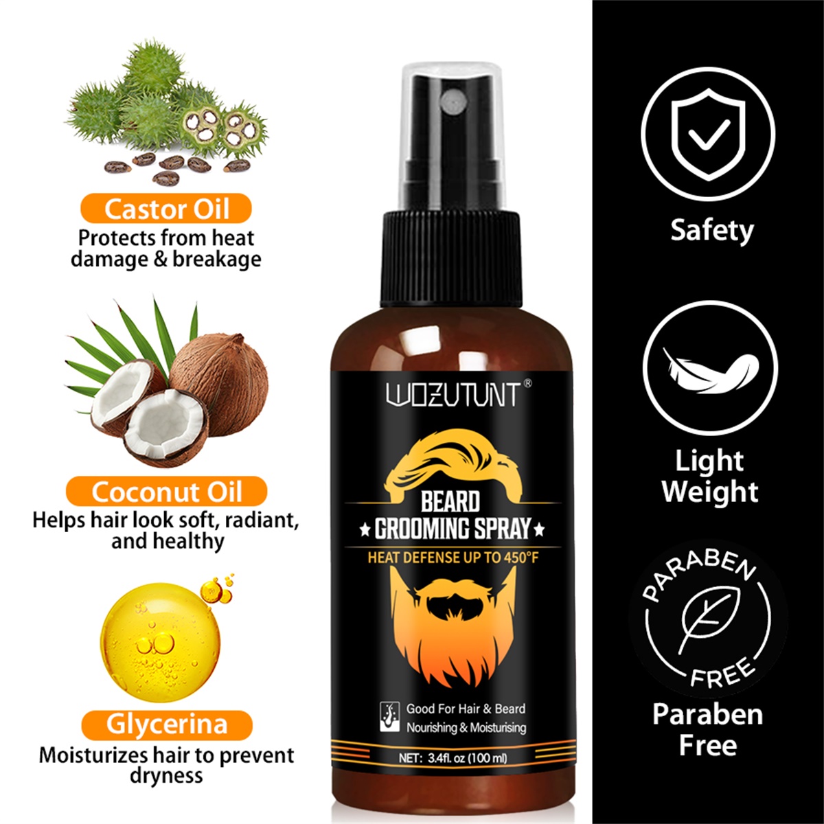 Beard Grooming Spray Protect H - Hair Care Heat Protectant recension och pris